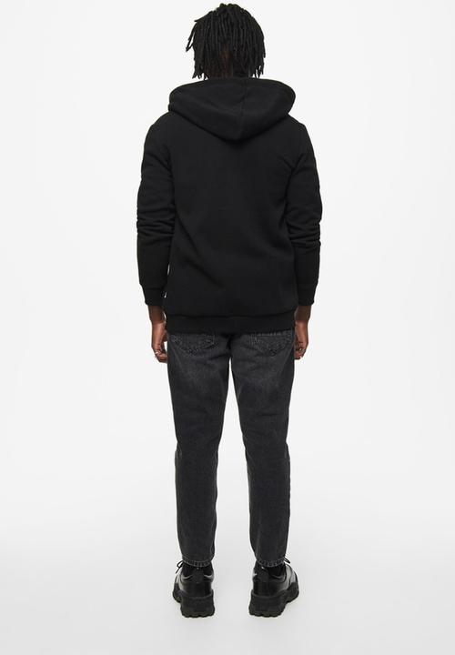 Only & Sons - Onsceres life zip thr. hoodie sweat - black