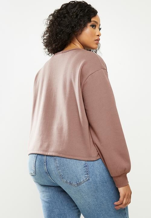 Blake - Cropped sweater - cognac 