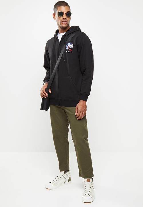 Ben Sherman - Cat zip sweat - black