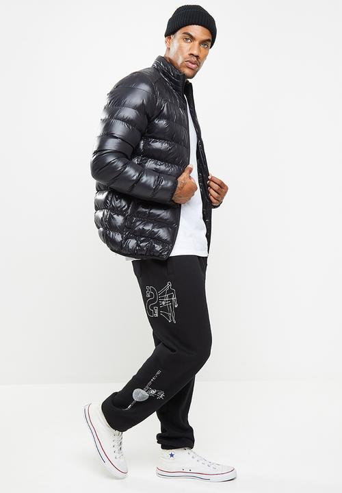 Factorie - Relaxed graphic trackpant - black