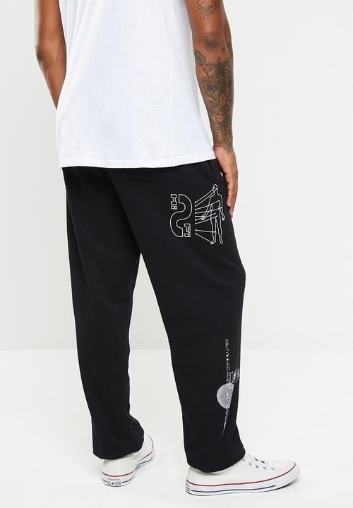 Factorie - Relaxed graphic trackpant - black