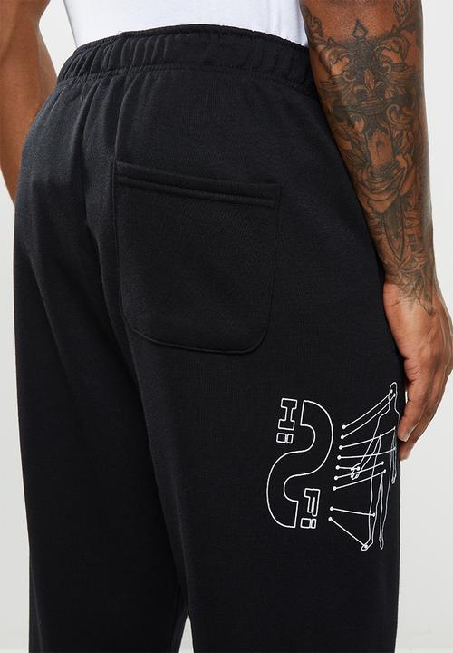 Factorie - Relaxed graphic trackpant - black
