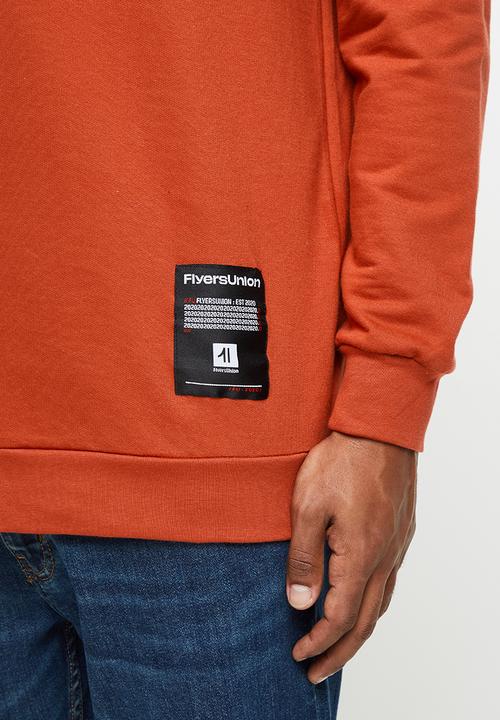 Flyersunion - Brushed fleece crew - burnt orange