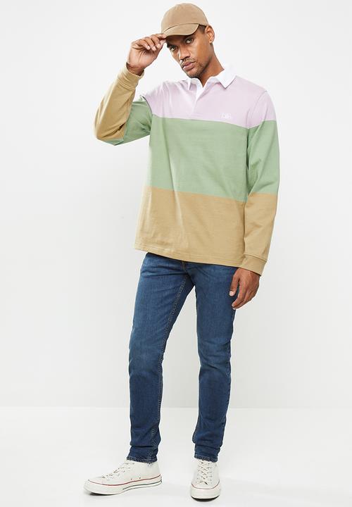 Levi’s® - Long sleeve fashion rugby block stripe lavender f - multi
