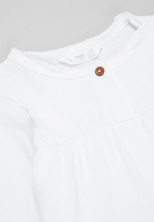 MANGO - T-shirt brillo - white 