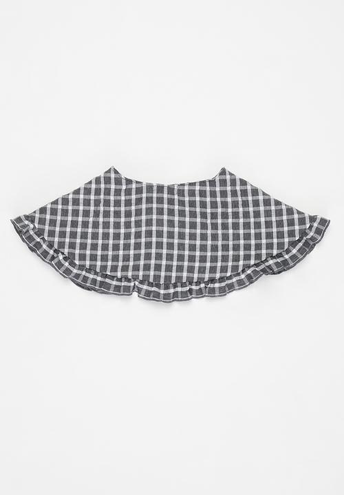 MANGO - Plaid neck scarf - grey