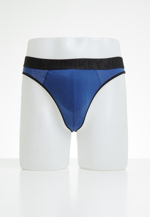 Jockey - Jockey mens g-string plain 2 pack - blue & black