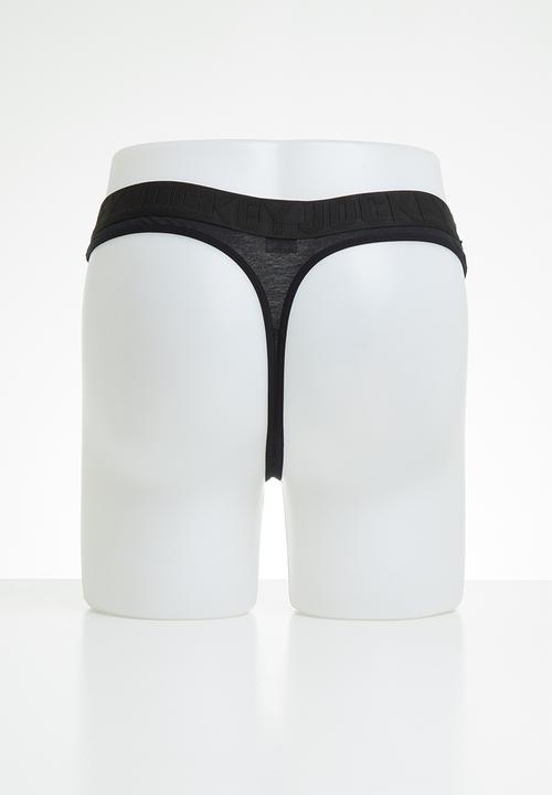 Jockey - Jockey mens g-string plain 2 pack - blue & black