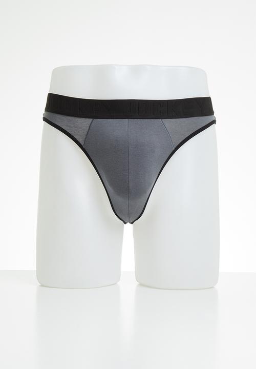 Jockey - Jockey mens g-string plain 2 pack - grey & burgundy