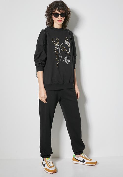 Superbalist - Graphic crew sweat - black