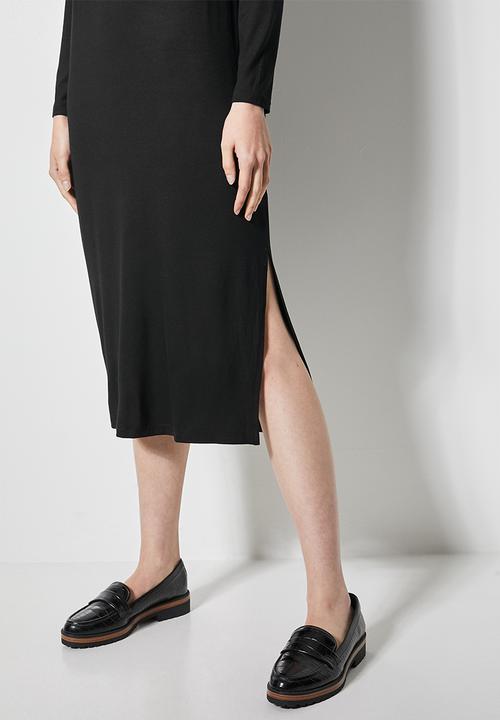 Superbalist - Shoulder pads column dress - black