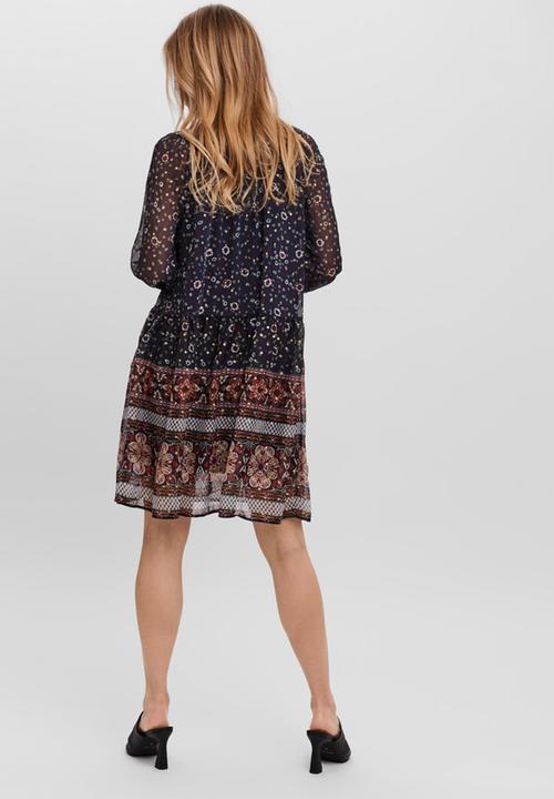 Vero Moda - Bohemea lurex 3/4 short dress - navy 