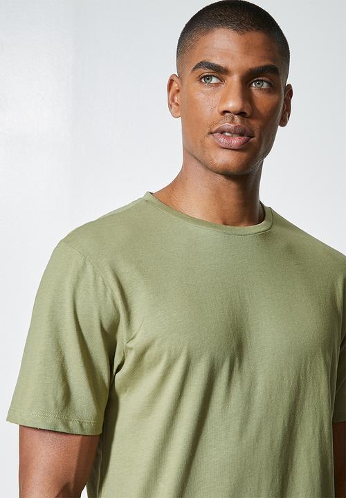 Superbalist - Barney longline curved hem tee - sage green 