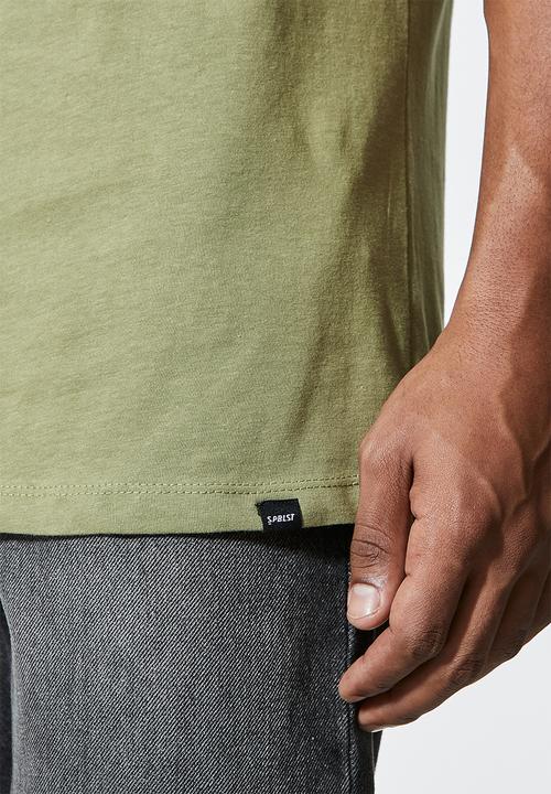 Superbalist - Barney longline curved hem tee - sage green 