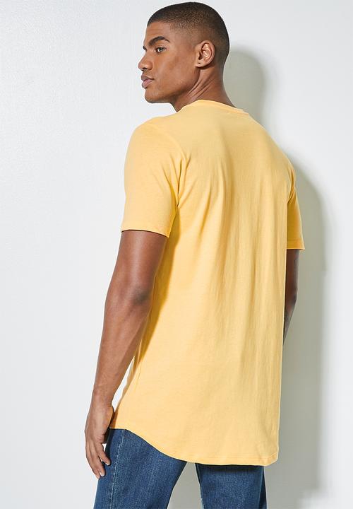 Superbalist - Barney longline curved hem tee - yellow 