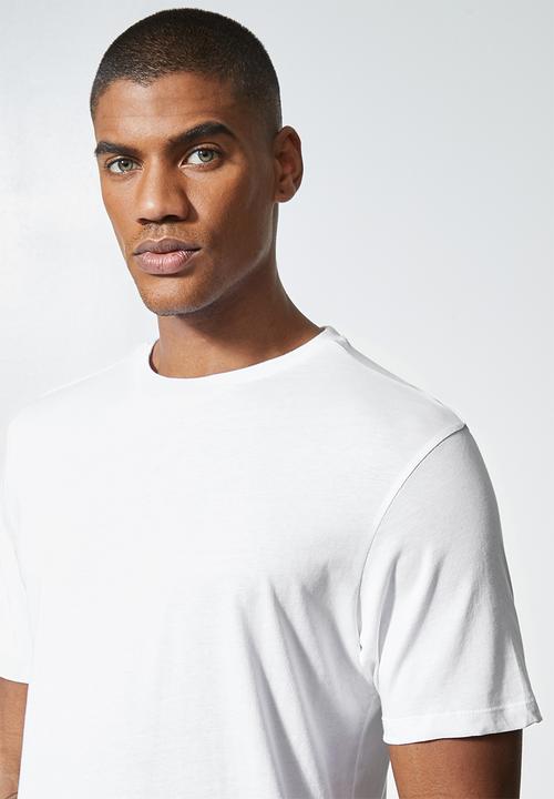 Superbalist - Barney longline curved hem tee - white