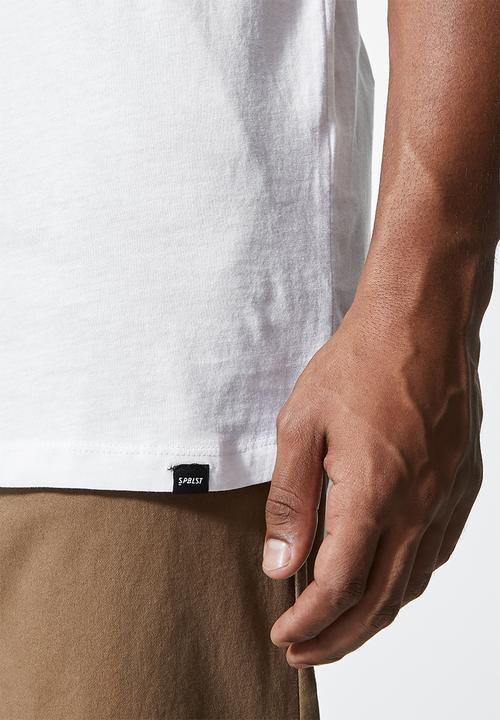 Superbalist - Barney longline curved hem tee - white
