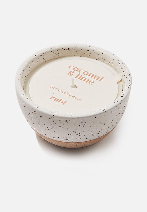 Rubi - Stoneware candle - white