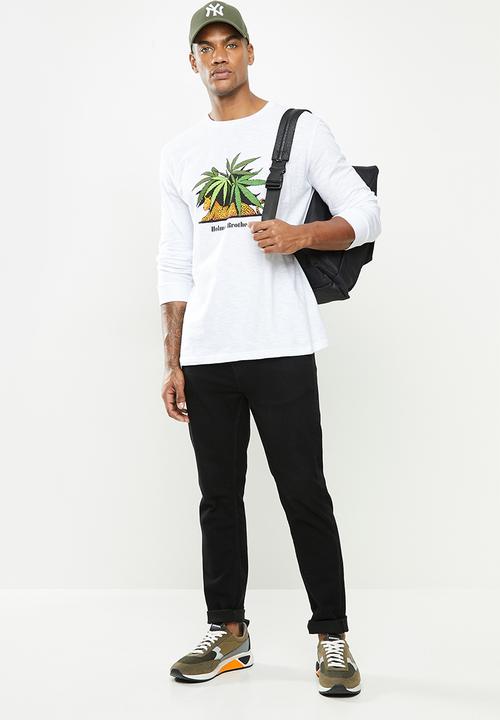 Holmes Bro's - Mellow leopard long sleeve tee - white