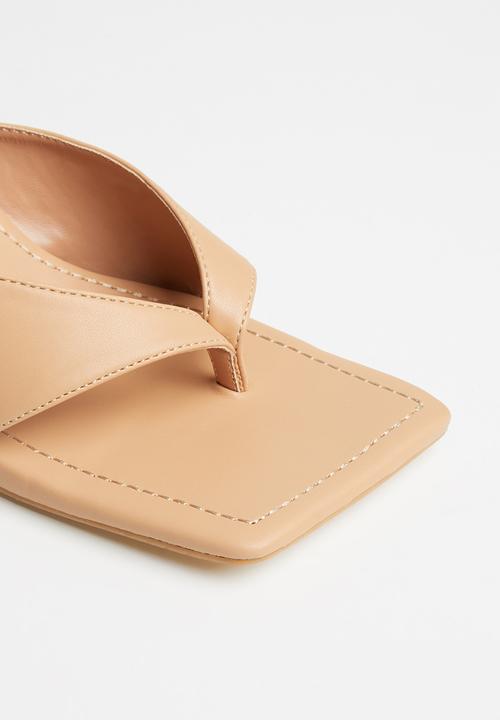 Public Desire - Harlie toe thong mule heel - beige