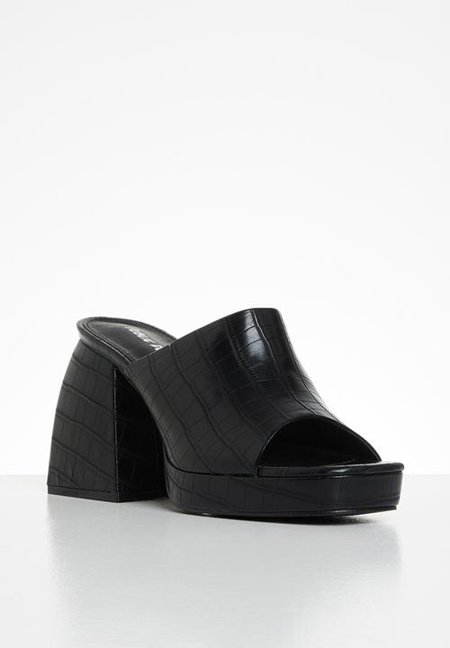 Public Desire - Oreo chunky block heel - black 