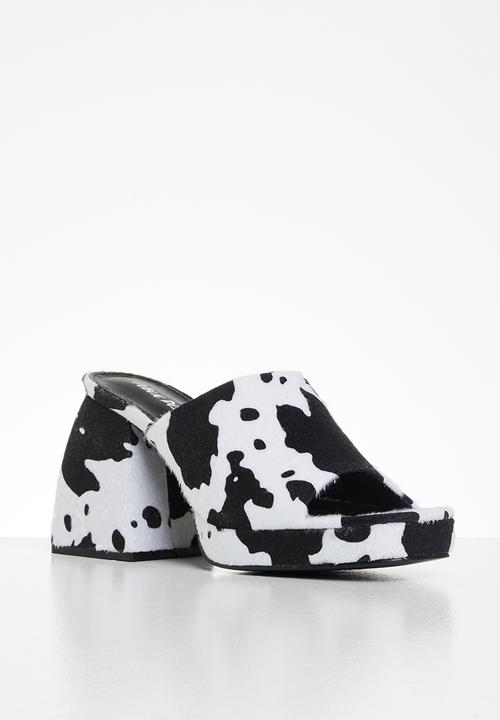 Public Desire - Oreo chunky block heel - black & white 