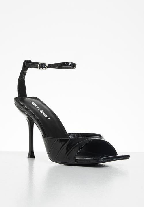 Public Desire - Tamara patent croc heel - black