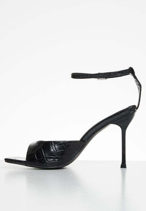 Public Desire - Tamara patent croc heel - black