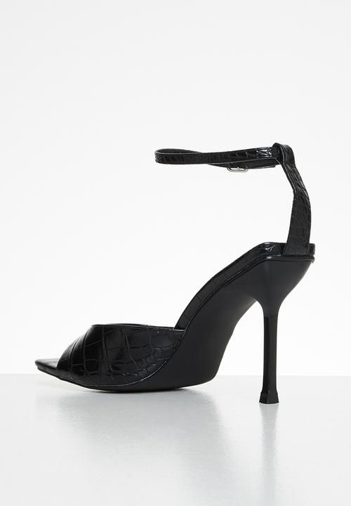 Public Desire - Tamara patent croc heel - black