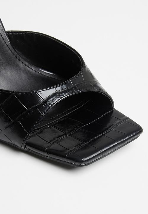 Public Desire - Tamara patent croc heel - black