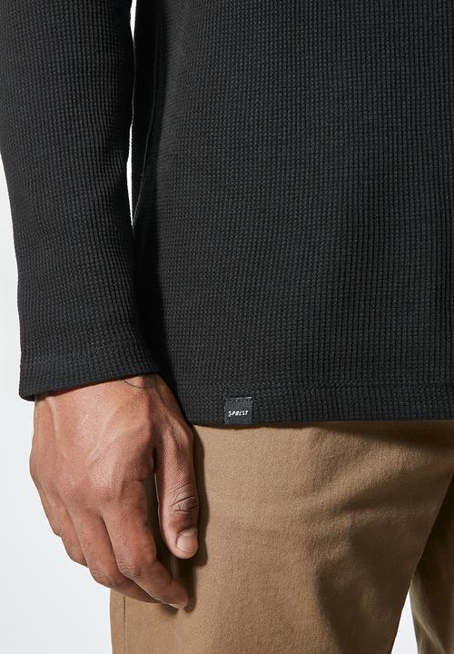 Superbalist - 2-Pack dylan long sleeve textured pocket tee - black