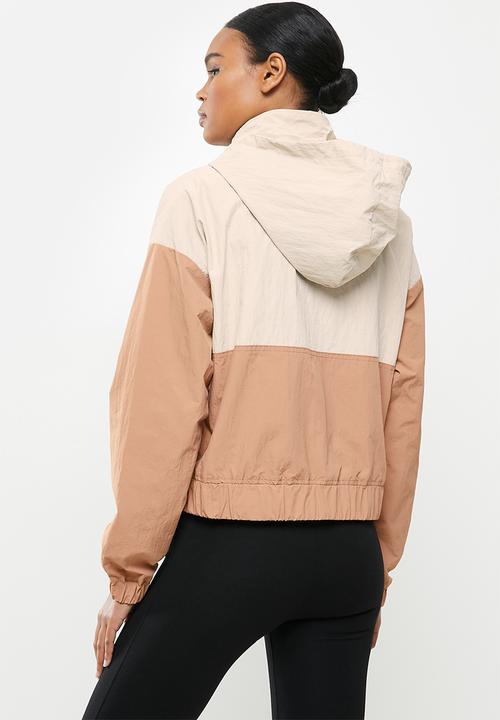 Missguided - Colourblock windbreaker jacket - brown