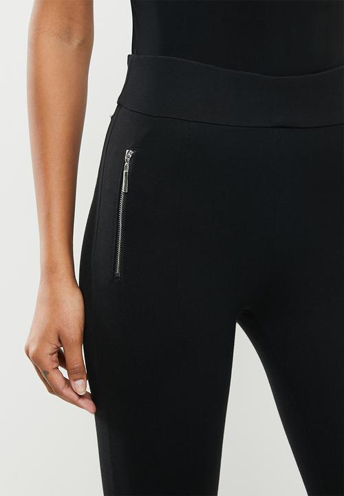 SISSY BOY - Valery:high rise legging with front metal zip - black