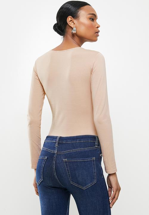 SISSY BOY - Swish that hair: basic round neck top with bling logo - neutral