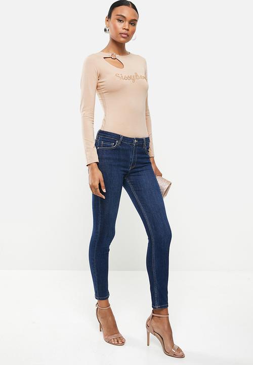 SISSY BOY - Swish that hair: basic round neck top with bling logo - neutral
