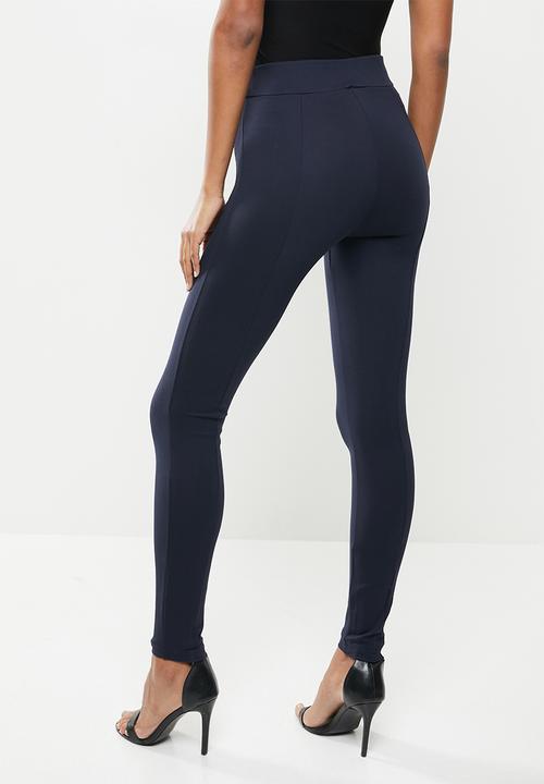 SISSY BOY - Valery:high rise legging with front metal zip - navy