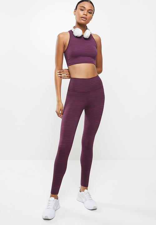 Fitgymwear - Space-dye kickstart crop - purple