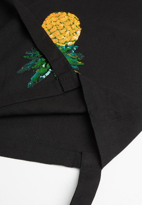 Superbalist - Sequin pineapple shopper - black