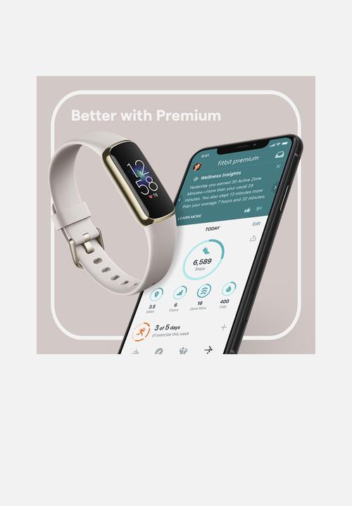 Fitbit - Luxe - Soft Gold & Porcelain White