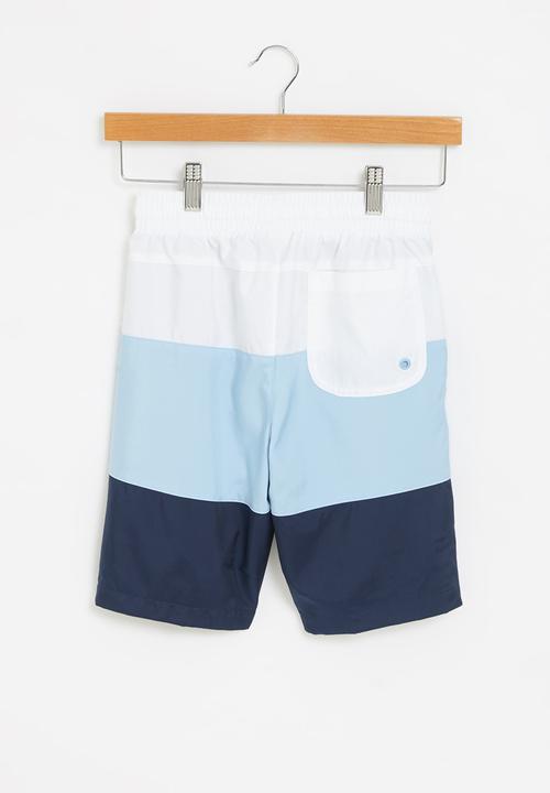 Nike - B nsw short woven block  - white/psychic blue/midnight navy/white