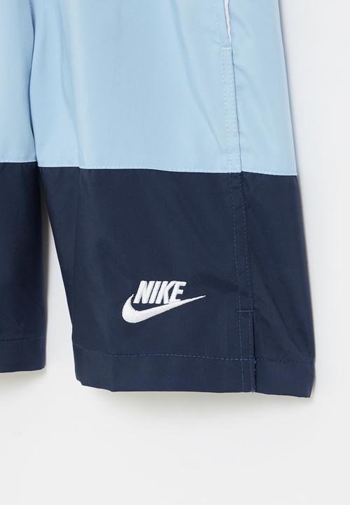 Nike - B nsw short woven block  - white/psychic blue/midnight navy/white