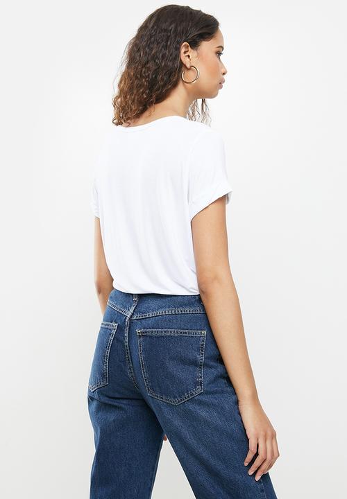 Cotton On - Karly short sleeve v-neck top - white