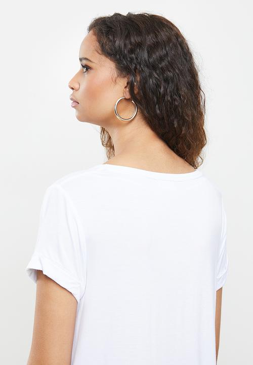 Cotton On - Karly short sleeve v-neck top - white