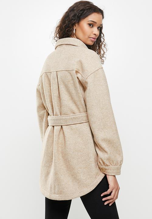Cotton On - The belted shacket - oatmeal