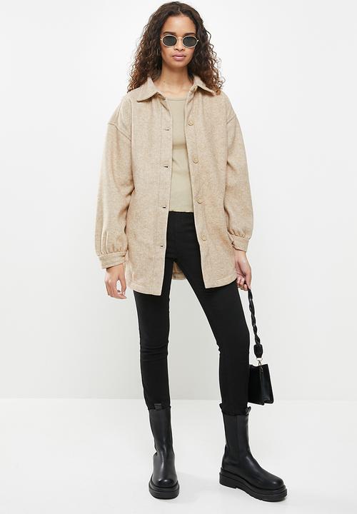 Cotton On - The belted shacket - oatmeal