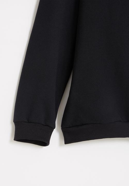 Superbalist - Graphic fleece crewneck sweater - black