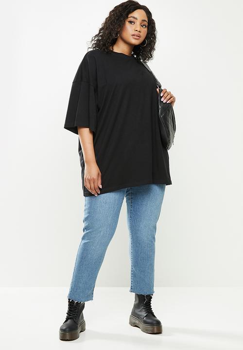 Missguided - Plus drop shoulder T-shirt - black