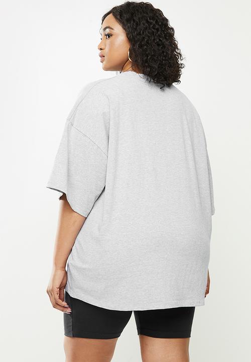 Missguided - Plus drop shoulder T-shirt - grey