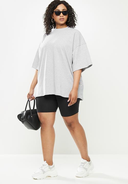 Missguided - Plus drop shoulder T-shirt - grey