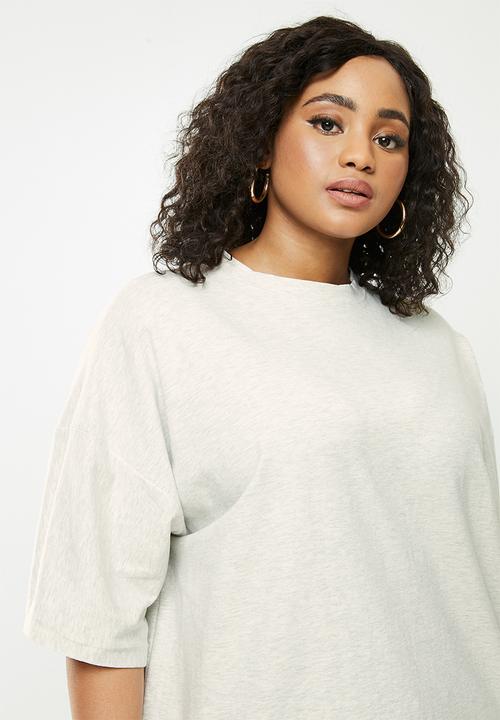Missguided - Plus drop shoulder T-shirt - off white